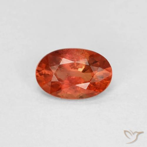 0.58ct Natural Laranja Médio Safira, oval, VS