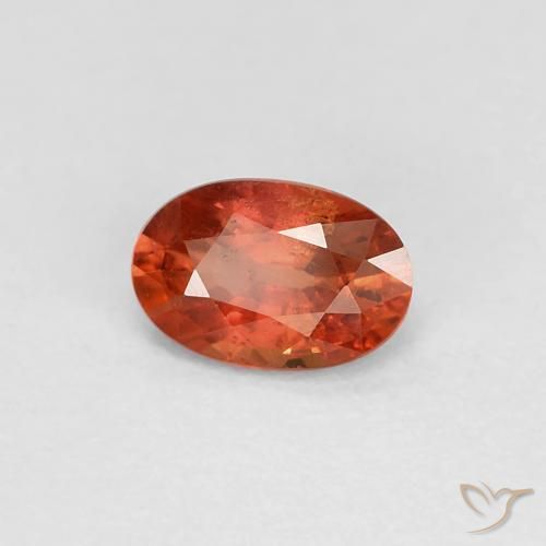 Safira Laranja Médio Natural 0.58ct, oval, VS