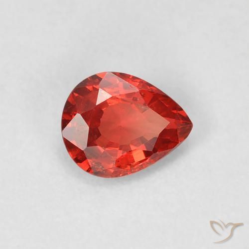 0.39ct Natural Vermelho brilhante Safira, Formato de pêra, VS