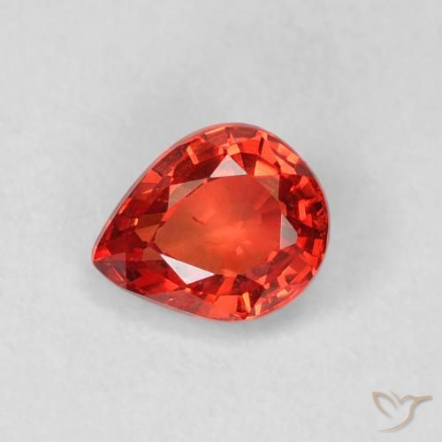 0.51ct Natural Vermelho Carmesim Brilhante Safira, Formato de pêra, VVS-VS