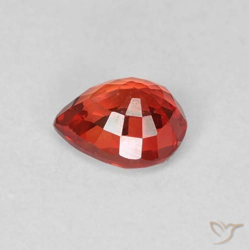 Safira Vermelho Carmesim Brilhante Natural 0.51ct, Formato de pêra, VVS-VS