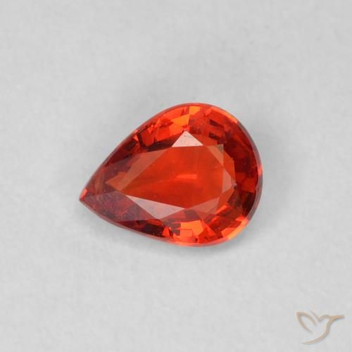 0.37ct Natural Vermelho brilhante Safira, Formato de pêra, VS