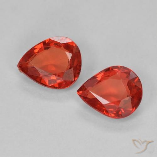 0.86ctw Natural vermelho médio Safira, Formato de pêra, VVS-VS