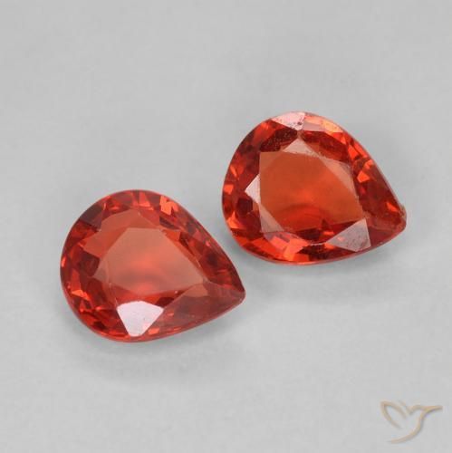Pedras preciosas de Safira vermelho médio natural de 0.86 ct, Formato de pêra, VVS-VS