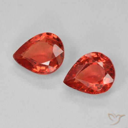 0.91ctw Natural Vermelho brilhante Safira, Formato de pêra, VVS-VS