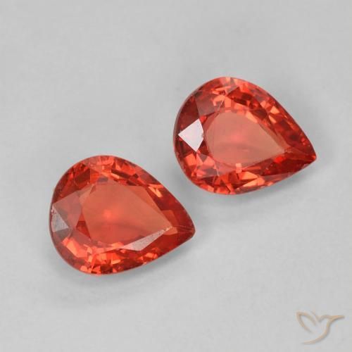 Pedras preciosas de Safira Vermelho brilhante natural de 0.91 ct, Formato de pêra, VVS-VS