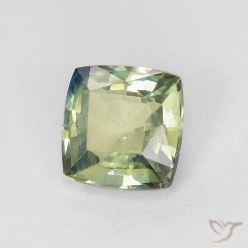 Safira Luz verde Natural 0.47ct, Almofada, VVS