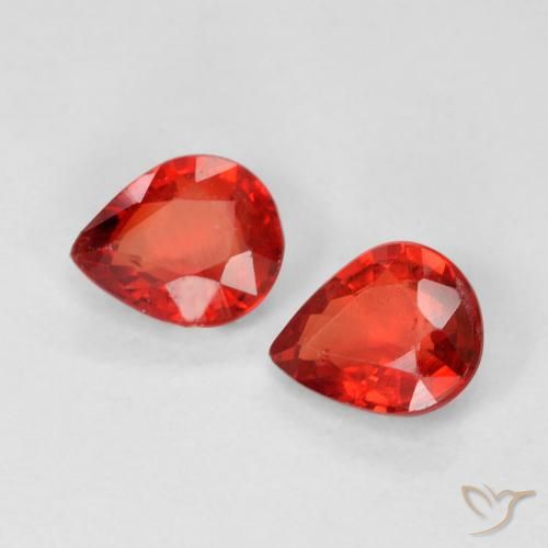0.83ctw Natural Vermelho brilhante Safira, Formato de pêra, VVS-VS