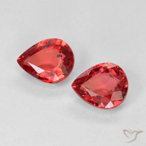 0.95ctw Natural vermelho médio Safira, Formato de pêra, VVS-VS