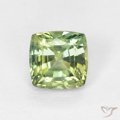 0.69ct Natural Verde oliva Safira, Almofada, VS