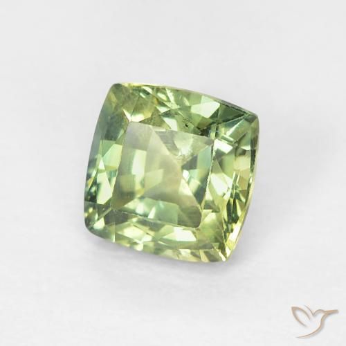 Safira Verde oliva Natural 0.69ct, Almofada, VS