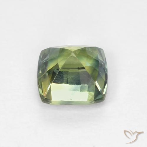 Safira Verde oliva Natural 0.69ct, Almofada, VS