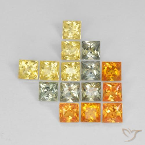 Pedras preciosas de Safira Multicolorido natural de 2.01 ct, Quadrado, VS
