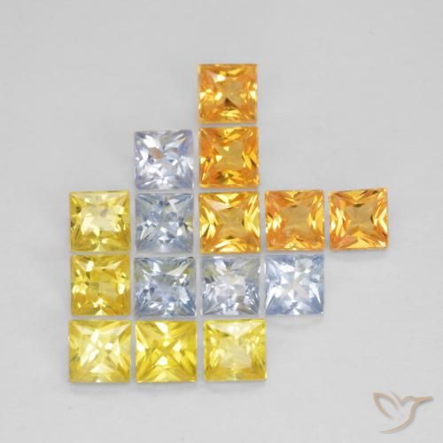 2.69ctw Natural Multicolorido Safira, Quadrado, VS