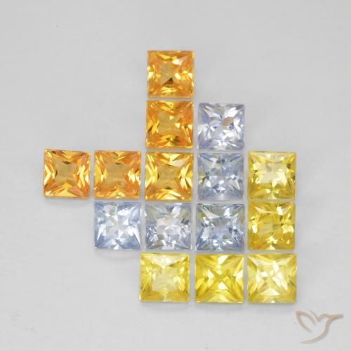 Pedras preciosas de Safira Multicolorido natural de 2.69 ct, Quadrado, VS
