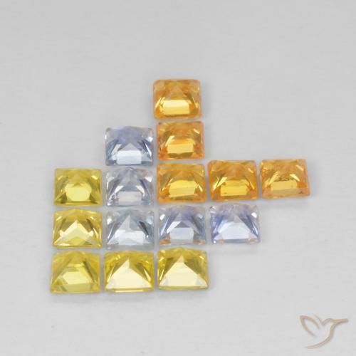 Pedras preciosas de Safira Multicolorido natural de 2.69 ct, Quadrado, VS