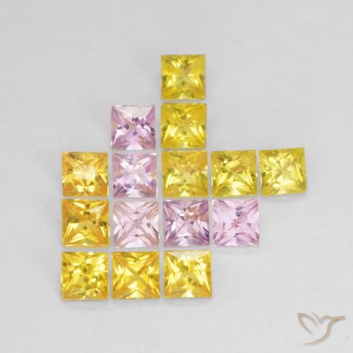 1.88ctw Natural Multicolorido Safira, Quadrado, VS