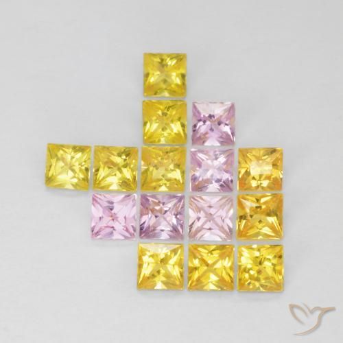 Pedras preciosas de Safira Multicolorido natural de 1.88 ct, Quadrado, VS