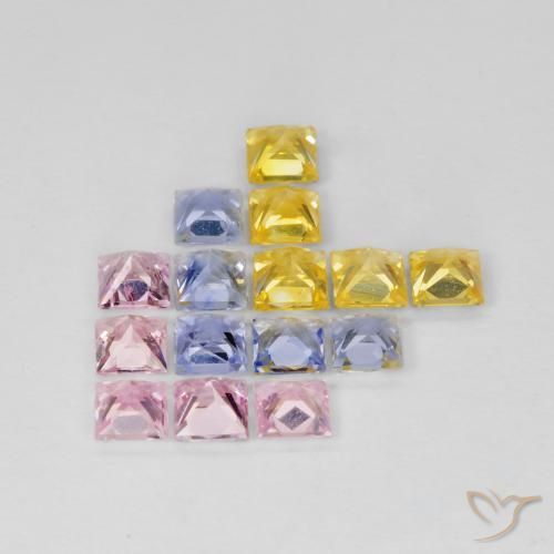 Pedras preciosas de Safira Multicolorido natural de 2.62 ct, Quadrado, VS