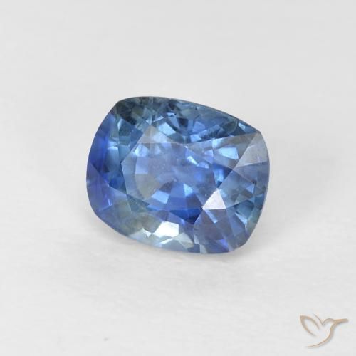 Safira Azul Natural 0.81ct, Almofada, VVS-VS