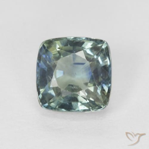 0.89ct Natural Médio Azul Verde Safira, Almofada, VS, Photo A
