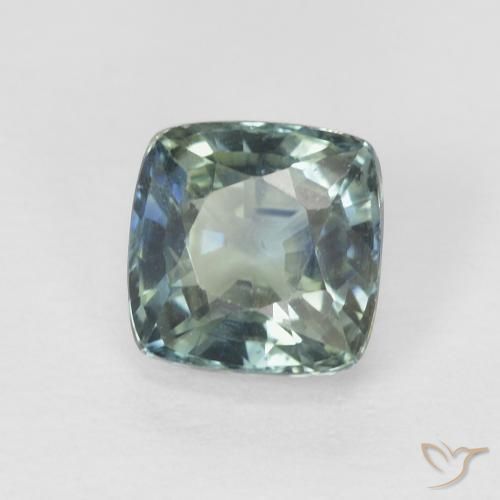 Safira Médio Azul Verde Natural 0.89ct, Almofada, VS