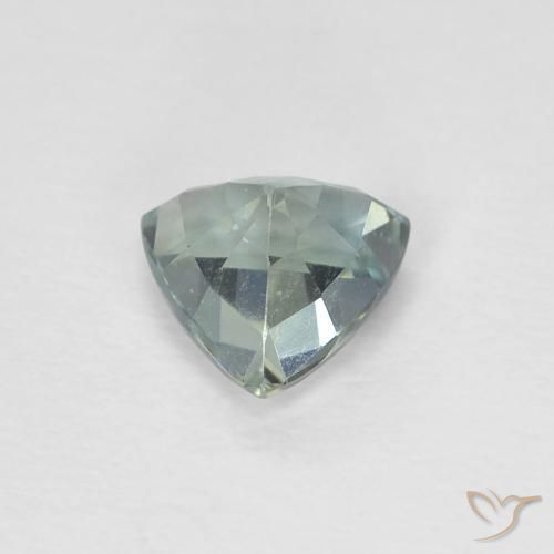 Safira Azul claro verde Natural 0.65ct, Trilhão, VS