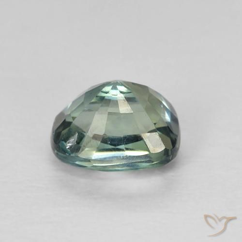 Safira Azul claro verde Natural 0.86ct, Almofada, VS