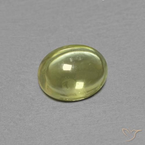Safira amarelo médio Natural 0.46ct, oval, Transparente