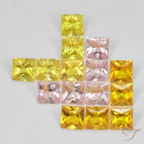 2.28ctw Natural Multicolorido Safira, Quadrado, VS
