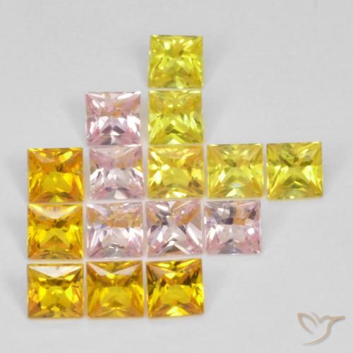 Pedras preciosas de Safira Multicolorido natural de 2.28 ct, Quadrado, VS