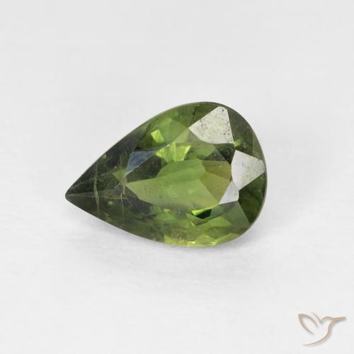 0.97ct Natural Medium Light Green Safira, Formato de pêra, VS