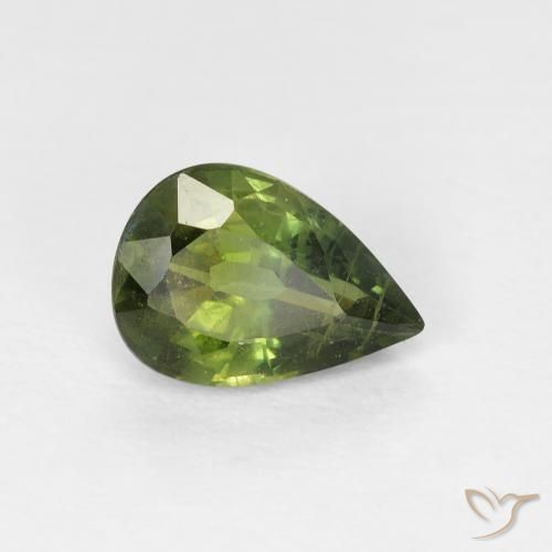 Safira Medium Light Green Natural 0.97ct, Formato de pêra, VS