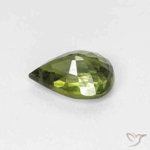 Safira Medium Light Green Natural 0.97ct, Formato de pêra, VS