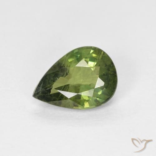 0.88ct Natural verde escuro Safira, Formato de pêra, VS-SI