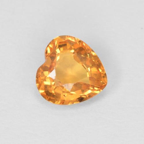 Safira laranja natural 0,38ct, formato de coração, VVS-VS