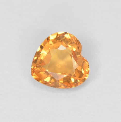 Safira laranja natural 0,38ct, formato de coração, VVS-VS