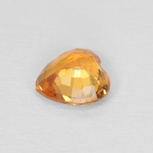 Safira laranja natural 0,38ct, formato de coração, VVS-VS