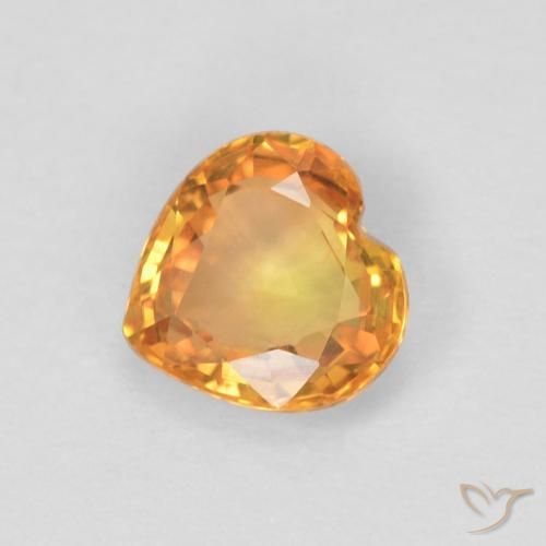 0.46ct Natural Laranja Intenso Safira, Coração, VVS-VS