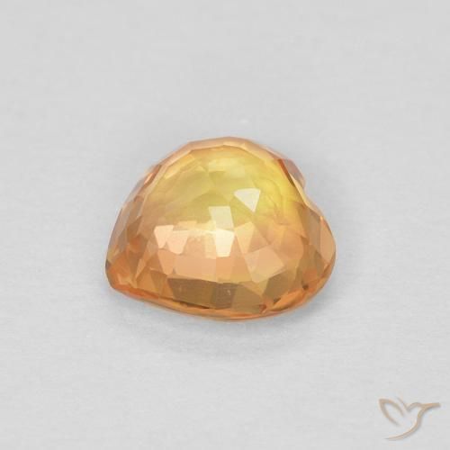 Safira Laranja Intenso Natural 0.46ct, Coração, VVS-VS