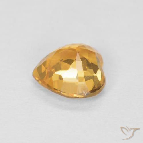 Safira Laranja Médio Natural 0.49ct, Coração, VVS-VS