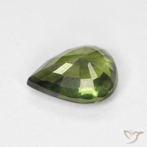 Safira Verde floresta Natural 1.03ct, Formato de pêra, VS