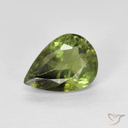 0.97ct Natural Medium Dark-Green Safira, Formato de pêra, VS