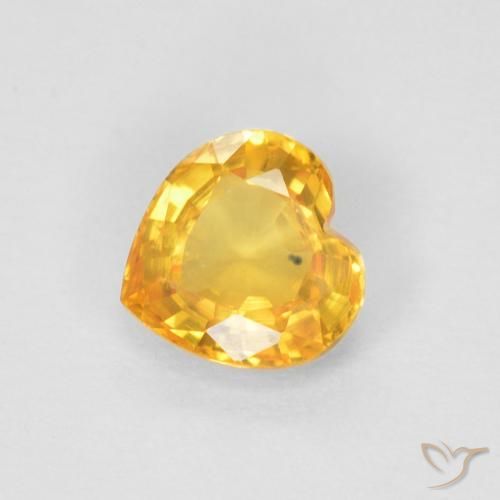 0.47ct Natural Dourado médio Safira, Coração, VVS-VS