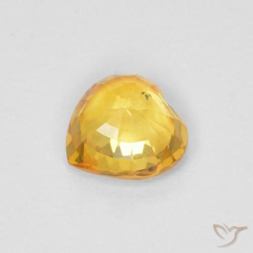 Safira Dourado médio Natural 0.47ct, Coração, VVS-VS