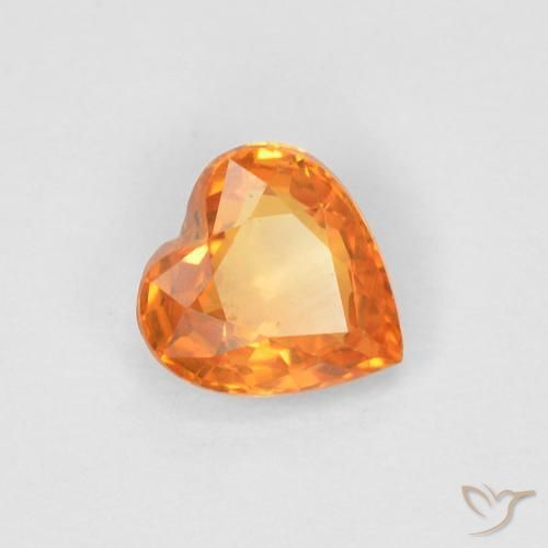 0.47ct Natural laranja avermelhado Safira, Coração, VVS