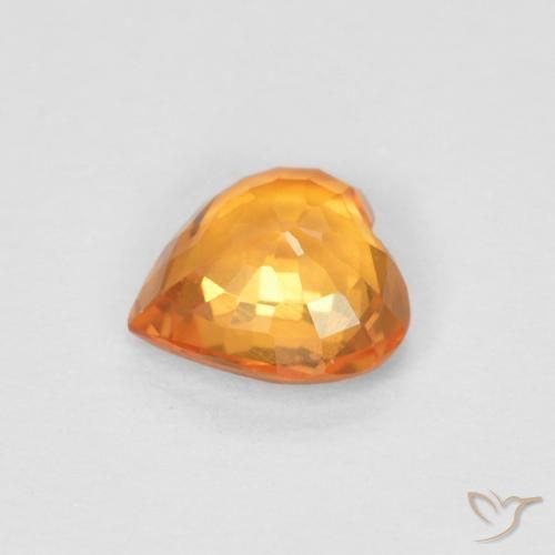 Safira laranja avermelhado Natural 0.47ct, Coração, VVS