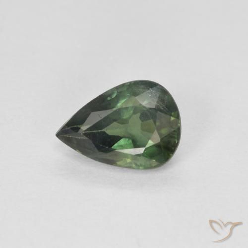0.88ct Natural Verde floresta Safira, Formato de pêra, VS-SI