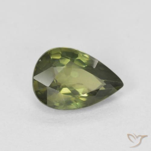 0.85ct Natural Verde Floresta Quente Safira, Formato de pêra, VVS-VS
