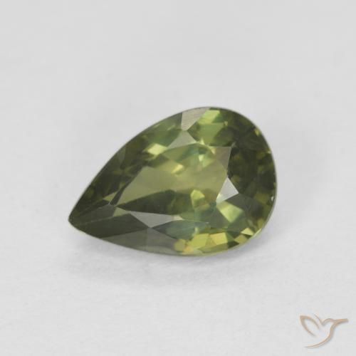 Safira Verde Floresta Quente Natural 0.85ct, Formato de pêra, VVS-VS